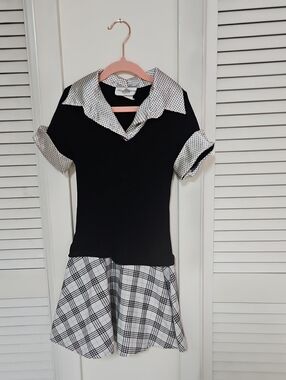 Girl's Rare Editions Black & White Sweater Dress